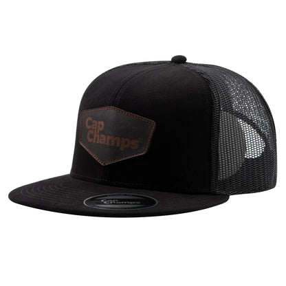 Classic Fit Mesh Snap Back Cap Leather Patch